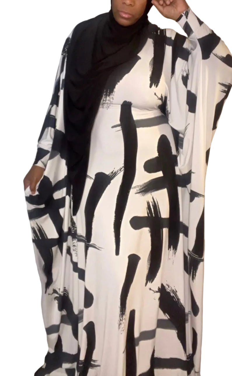 Brushed paint kaftan