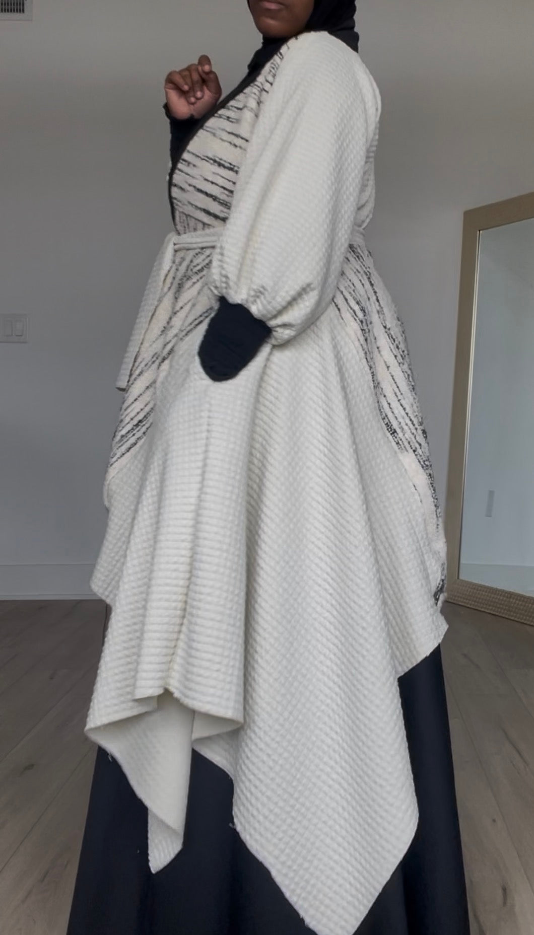 Ivory drape cardigan