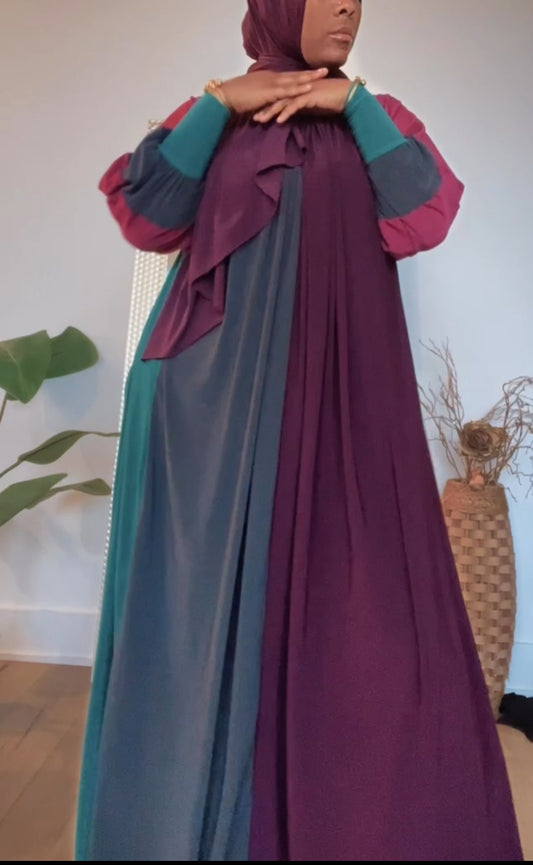 Colorblock Umbrella abaya