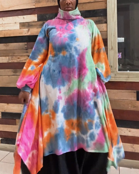 Tie dye full of flow pullover (cowl neck)