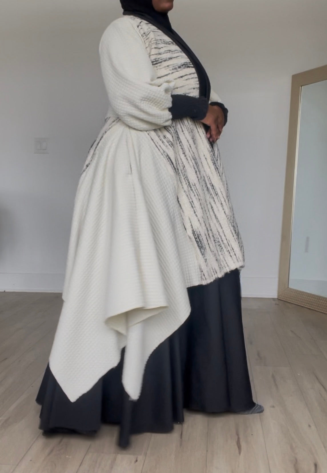 Ivory drape cardigan